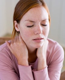 Girl with neck pain